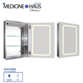 Whitehaus Recessed Sgl Mirrored Door Medicine Cabinet W/ Outlet And Led Power Di WHKAL7055-I